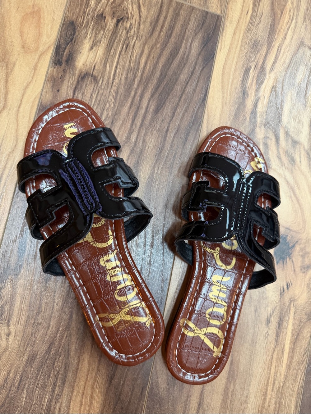 Sam Edelman Women’s Black Patent Slide Sandals 5.5 size